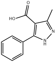 3-METHYL-5-PHENYL-1H-PYRAZOLE-4-CARBOXYLIC ACID 结构式