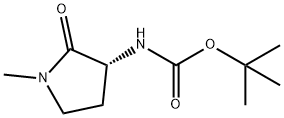 (R)-(1-甲基-2-氧代吡咯烷-3-基)氨基甲酸叔丁酯 结构式