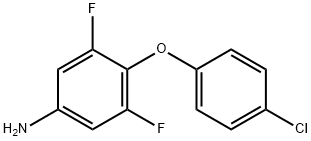 4-(4-氯苯氧基)-3,5-二氟苯胺 结构式