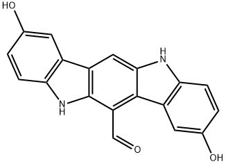 5,11-Dihydro-2,8-dihydroxyindolo[3,2-b]carbazole-6-carboxaldehyde 结构式