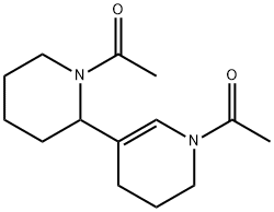 1-Acetyl-5-(1-acetyl-2-piperidinyl)-1,2,3,4-tetrahydropyridine 结构式