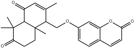 7-[(1,4,4a,5,6,7,8,8a-Octahydro-2,5,5,8a-tetramethyl-4,6-dioxonaphthalen-1-yl)methoxy]-2H-1-benzopyran-2-one 结构式