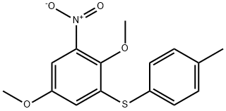 1,4-dimethoxy-6-nitro-2-(p-tolylthio)benzene 结构式