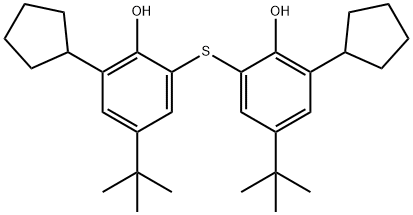 2,2'-thiobis[4-tert-butyl-6-cyclopentylphenol]  结构式