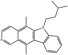 5,11-Dimethyl-6-(3-methylbutyl)-6H-pyrido(4,3-b)carbazole 结构式