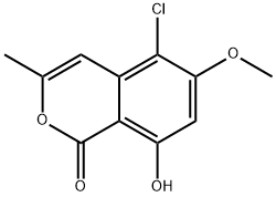 5-Chloro-8-hydroxy-6-methoxy-3-methyl-1H-2-benzopyran-1-one 结构式