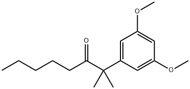 2-(3,5-DIMETHOXY-PHENYL)-2-METHYL-OCTAN-3-ONE
 结构式