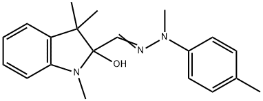 1,3,3-trimethyl-2-[[methyl-(4-methylphenyl)hydrazinylidene]methyl]indol-2-ol 结构式