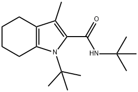 N,1-Bis(1,1-dimethylethyl)-4,5,6,7-tetrahydro-3-methyl-1H-indole-2-carboxamide 结构式