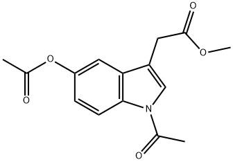 1-Acetyl-5-acetyloxy-1H-indole-3-acetic acid methyl ester 结构式