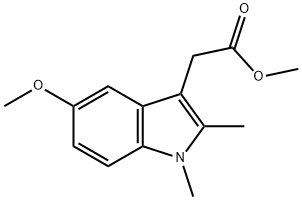 5-Methoxy-1,2-dimethyl-1H-indole-3-acetic acid methyl ester 结构式