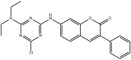 7-[[4-氯-6-(二乙基氨基)-1,3,5-三嗪-2-基]氨基]-3-苯基-2-苯并吡喃酮 结构式