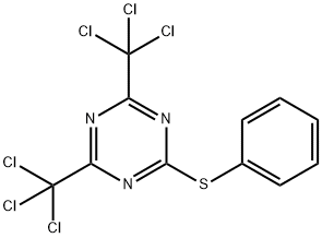 2-(Phenylthio)-4,6-bis(trichloromethyl)-1,3,5-triazine 结构式