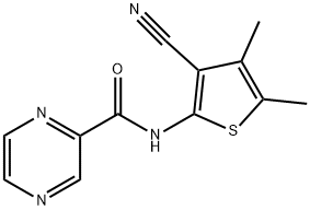 Pyrazinecarboxamide, N-(3-cyano-4,5-dimethyl-2-thienyl)- (9CI) 结构式