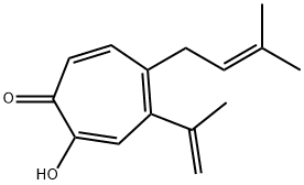 2-Hydroxy-5-(3-methyl-2-butenyl)-4-(1-methylethenyl)-2,4,6-cycloheptatrien-1-one 结构式