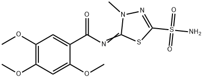 N-(4,5-Dihydro-4-methyl-2-sulfamoyl-1,3,4-thiadiazol-5-ylidene)-2,4,5-trimethoxybenzamide 结构式