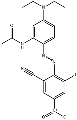 N-[2-[(2-cyano-6-iodo-4-nitrophenyl)azo]-5-(diethylamino)phenyl]acetamide 结构式