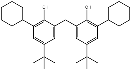 2,2'-methylenebis[4-tert-butyl-6-cyclohexylphenol] 结构式