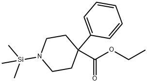 4-Phenyl-1-(trimethylsilyl)-4-piperidinecarboxylic acid ethyl ester 结构式