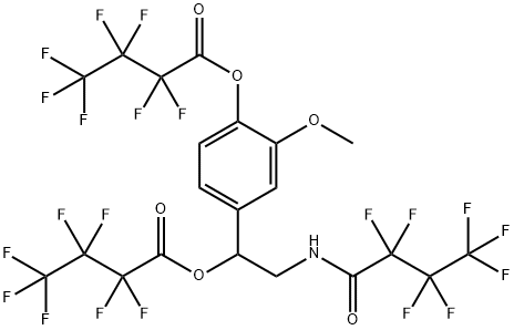 Heptafluorobutyric acid 4-[2-[(heptafluorobutyryl)amino]-1-[(heptafluorobutyryl)oxy]ethyl]-2-methoxyphenyl ester 结构式
