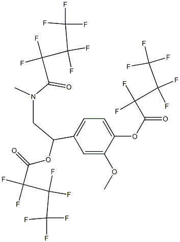 Heptafluorobutyric acid 4-[2-[N-(heptafluorobutyryl)-N-methylamino]-1-[(heptafluorobutyryl)oxy]ethyl]-2-methoxyphenyl ester 结构式