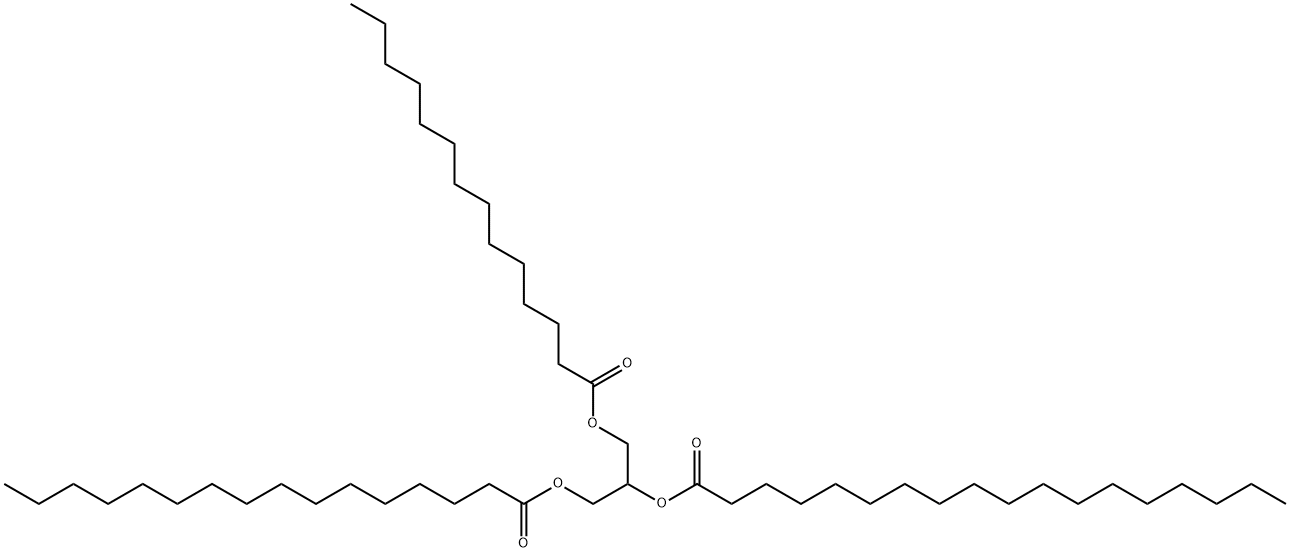 1,2,3-Propanetriol 1-palmitate 2-stearate 3-myristate 结构式