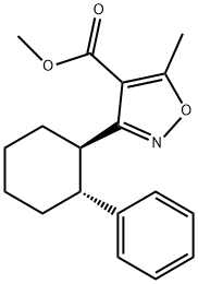 4-Isoxazolecarboxylicacid,5-methyl-3-(2-phenylcyclohexyl)-,methylester,trans-(9CI) 结构式