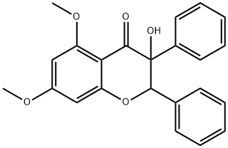 2,3-Dihydro-3-hydroxy-5,7-dimethoxy-2,3-diphenyl-4H-1-benzopyran-4-one 结构式