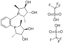(+)-1,2-双[(2S,5S)-2,5-二甲基-(3S,4S)-3,4-二羟基磷]苯 双三氟甲磺酸盐 结构式