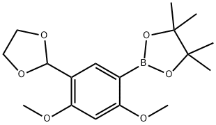 (5-[1,3]二氧戊环-2-基)-2,4-二甲氧基苯硼酸频哪醇酯 结构式