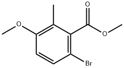 6-溴-2-甲基-3-甲氧基苯甲酸甲酯 结构式
