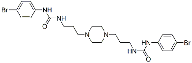 1,4-Bis[3-[3-(4-bromophenyl)ureido]propyl]piperazine 结构式