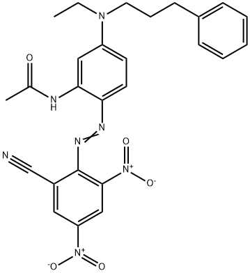 N-[2-[(2-cyano-4,6-dinitrophenyl)azo]-5-[ethyl(3-phenylpropyl)amino]phenyl]acetamide 结构式