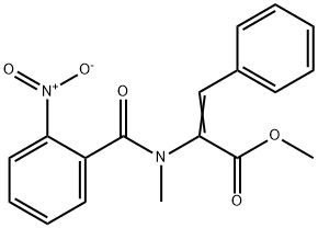2-[Methyl(2-nitrobenzoyl)amino]-3-phenylpropenoic acid methyl ester 结构式