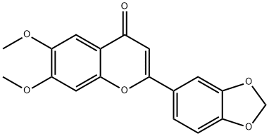 2-(1,3-Benzodioxol-5-yl)-6,7-dimethoxy-4H-1-benzopyran-4-one 结构式