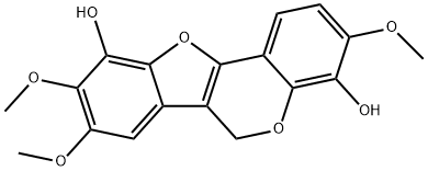 3,8,9-Trimethoxy-6H-benzofuro[3,2-c][1]benzopyran-4,10-diol 结构式