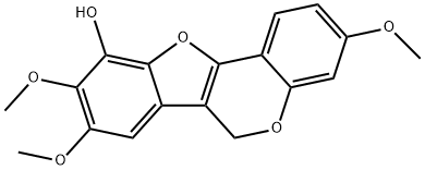 3,8,9-Trimethoxy-6H-benzofuro[3,2-c][1]benzopyran-10-ol 结构式