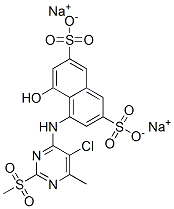 disodium 4-[[5-chloro-6-methyl-2-(methylsulphonyl)-4-pyrimidinyl]amino]-5-hydroxynaphthalene-2,7-disulphonate 结构式