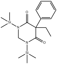 1,3-Bis(trimethylsilyl)-2,3-dihydro-5-ethyl-5-phenylpyrimidine-4,6(1H,5H)-dione 结构式