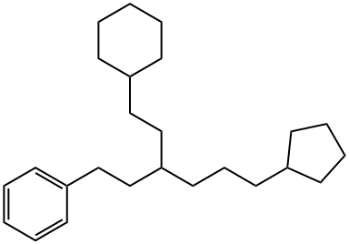 [3-(2-Cyclohexylethyl)-6-cyclopentylhexyl]benzene 结构式