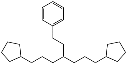 [6-Cyclopentyl-3-(3-cyclopentylpropyl)hexyl]benzene 结构式