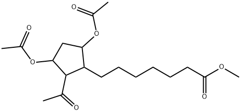 2-Acetyl-3,5-bis(acetyloxy)cyclopentaneheptanoic acid methyl ester 结构式