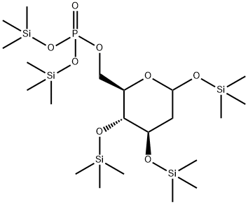 1-O,3-O,4-O-Tris(trimethylsilyl)-2-deoxy-D-arabino-hexopyranose 6-phosphatebis(trimethylsilyl) ester 结构式