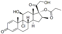 9Α-氯-16Β-甲基孕甾-1,4-二烯-11Β,17Α,21-三醇-3,20-二酮-17-丙酸酯 结构式