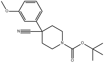 1-BOC-4-氰基-4(3-甲氧基苯基)哌啶 结构式