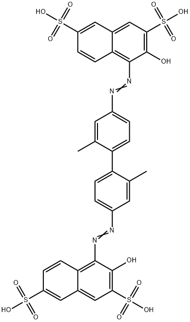 4,4'-[(2,2'-Dimethyl[1,1'-biphenyl]-4,4'-diyl)bis(azo)]bis[3-hydroxy-2,7-naphthalenedisulfonic acid] 结构式