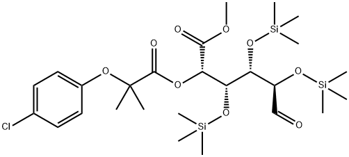 5-O-[2-(4-Chlorophenoxy)-2-methyl-1-oxopropyl]-2-O,3-O,4-O-tris(trimethylsilyl)-D-glucuronic acid methyl ester 结构式