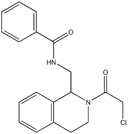 N-[(2-(氯乙酰基)-1,2,3,4-四氢异喹啉-1-基)甲基]苯甲酰胺 结构式