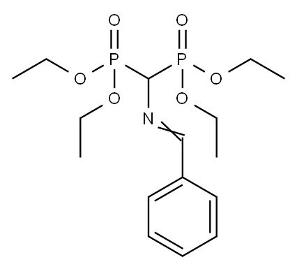 Tetraethyl-(N-benzylideneaminomethylene)bisphosphonate, stabilized, min. 95 % 结构式