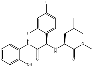 L-Leucine, N-[(1R)-1-(2,4-difluorophenyl)-2-[(2-hydroxyphenyl)amino]-2-oxoethyl]-, methyl ester (9CI) 结构式